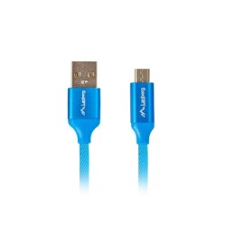 Kabel Lanberg Premium CA-USBM-20CU-0018-BL (USB 2.0 - Micro USB typu B 1,8m kolor niebieski)