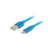 Kabel Lanberg Premium QC 3.0 CA-USBO-22CU-0018-BL (USB 2.0 typu A M - USB typu C M 1,8m kolor niebieski)