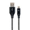 GEMBIRD KABEL PREMIUM MICRO USB 2.0 AM-MBM5P (METALOWE WTYKI,OPLOT) 2M, CZARNY/BIAŁY