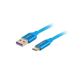 Kabel Lanberg CA-USBO-21CU-0010-BL (USB 2.0 typu A - USB typu C 1m kolor niebieski)