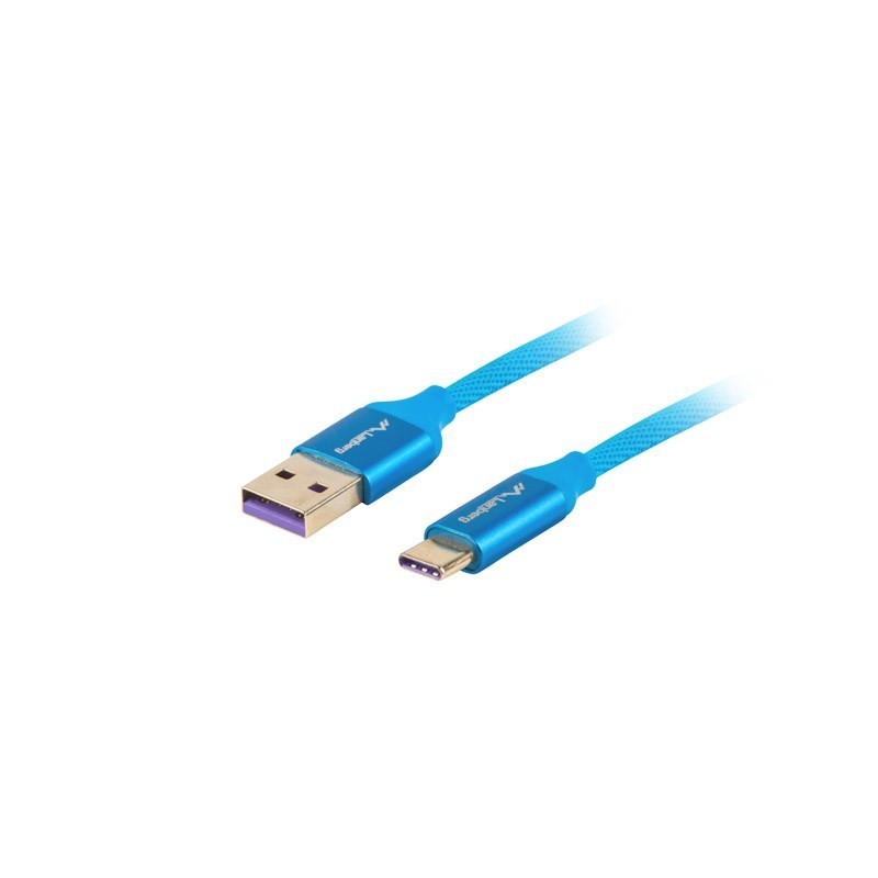 Kabel Lanberg CA-USBO-21CU-0010-BL (USB 2.0 typu A - USB typu C 1m kolor niebieski)