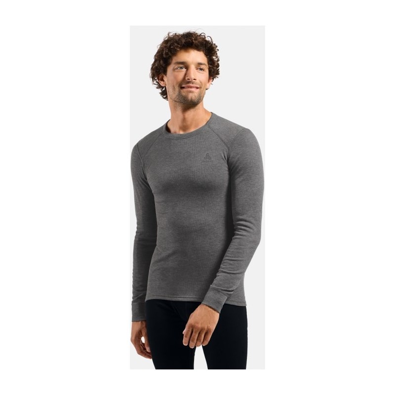 Bielizna termoaktywna z długim rękawem Odlo BL TOP crew neck s/s ACTIVE WARM roz. S Ciemnoszary Bielizna termoaktywna z długim rękawem Odlo BL TOP crew neck s/s ACTIVE WARM roz. S Ciemnoszary