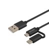 Kabel SAVIO CL-128 (Micro USB typu B, USB typu C - USB 2.0 typu A 1m kolor czarny)