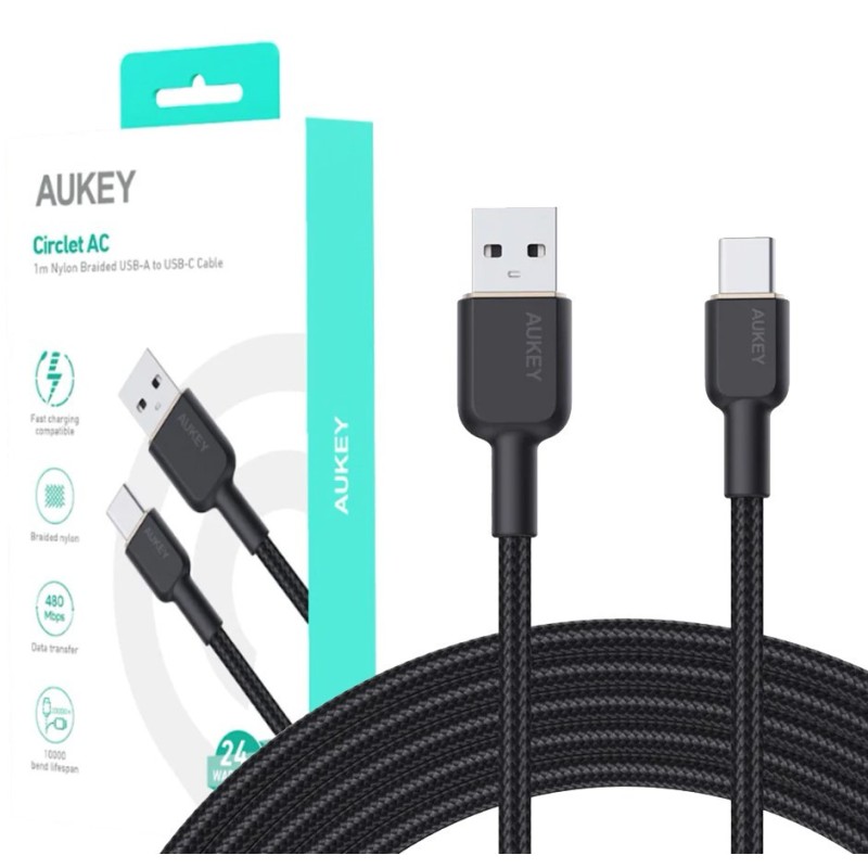 AUKEY CB-NAC1 KABEL USB-C QC PD 1M 3A 60W NYLON