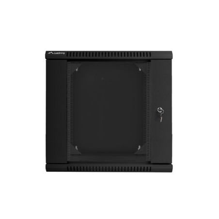 Szafa instalacyjna rack wisząca dwusekcyjna 19" 12U 600x600 czarna Lanberg (flat pack)