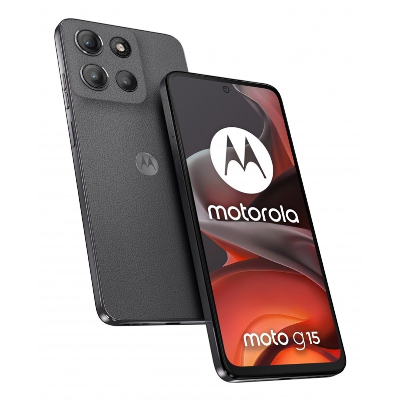 Smartfon Motorola moto g15, 17.1 cm (6.72"), 4 GB RAM, 128 GB ROM, 50 MP kamera, Android 15, kolor szary Smartfon Motorola moto g15, 17.1 cm (6.72"), 4 GB RAM, 128 GB ROM, 50 MP kamera, Android 15, kolor szary
