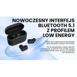 SAVIO BEZPRZEWODOWE SŁUCHAWKI BLUETOOTH 5.1 IPX5 TWS-09