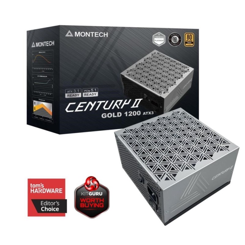 MONTECH Zasilacz Century II 1200W 80+ Złoty ATX 3.1 Srebrny