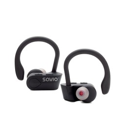 Słuchawki bezprzewodowe SAVIO TWS-03 (bluetooth bezprzewodowe, Bluetooth z wbudowanym mikrofonem kolor czarny