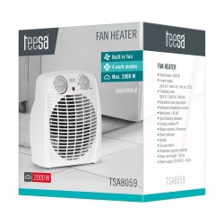 TEESA TERMOWENTYLATOR 0,8KW/1,2KW/2KW BIAŁY TSA8059