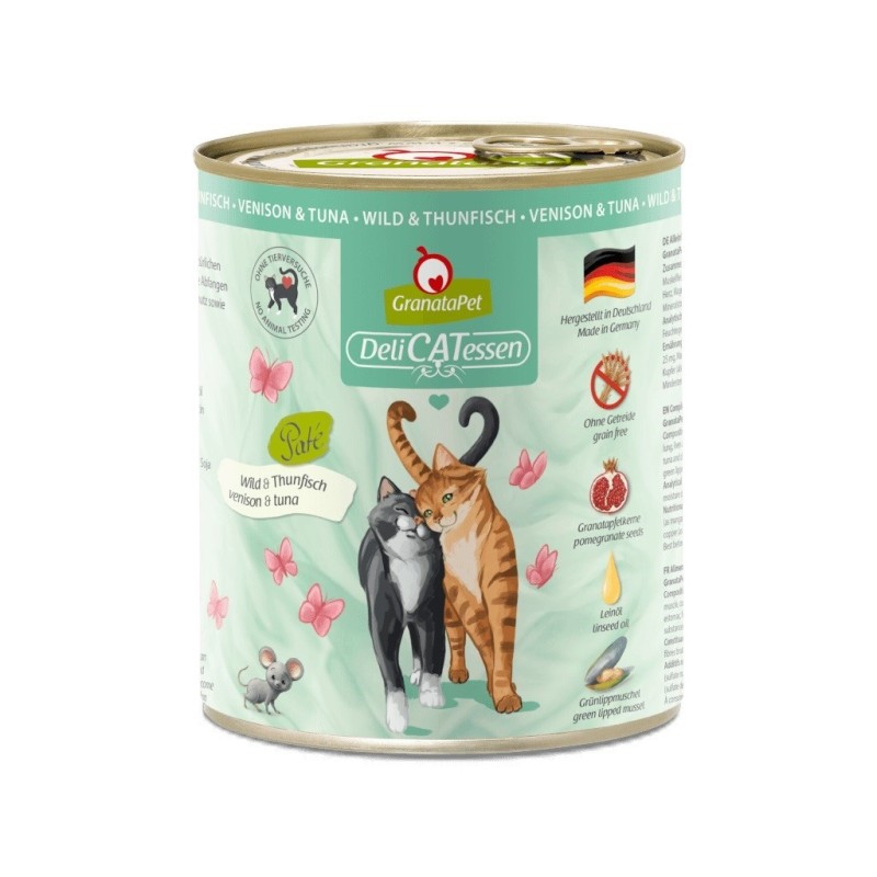 GranataPet DeliCatessen dziczyzna i tuńczyk karma mokra dla kota 800g