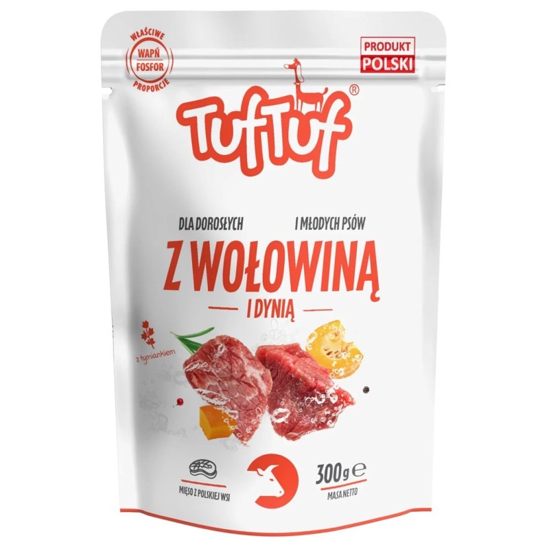 Tuf Tuf Saszetka mielonka z wołowiną dla psa 300g Tuf Tuf Saszetka mielonka z wołowiną dla psa 300g