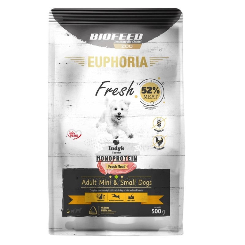 BIOFEED Euphoria fresh meat adult  indyk mono sx/s 0,5kg