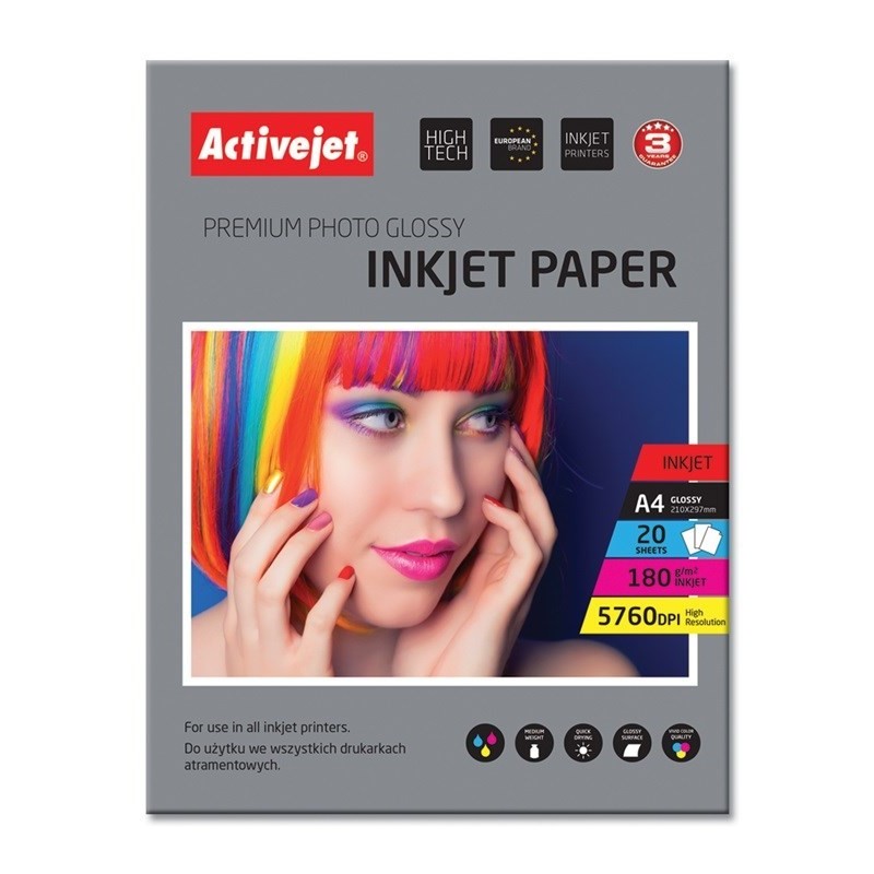 Activejet AP4-180G20 Papier fotograficzny błyszczący (A4 20 szt.)