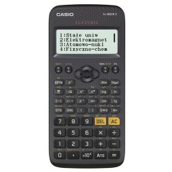 CASIO KALKULATOR NAUKOWY FX 82CEX CZARNY, 12 CYFROWY WYŚWIETLACZ