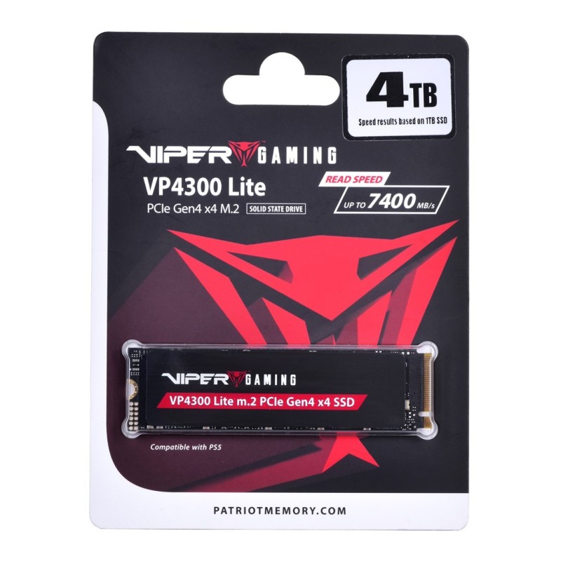 Patriot Memory VP4300 Lite M.2 4 TB PCI Express 4.0 NVMe Patriot Memory VP4300 Lite M.2 4 TB PCI Express 4.0 NVMe