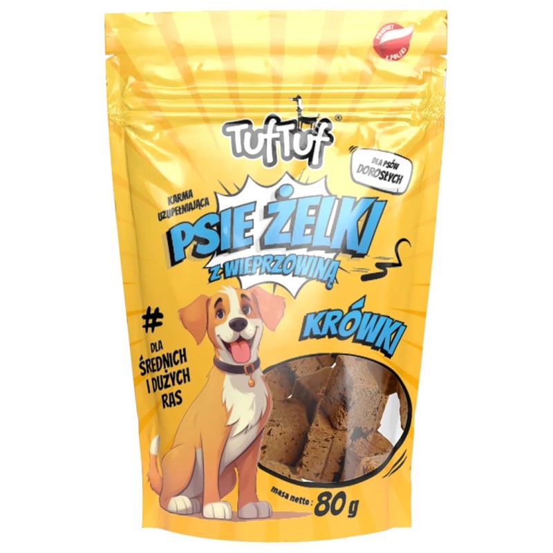 Tuf Tuf Psie żelki - krówki wieprzowe 80g Tuf Tuf Psie żelki - krówki wieprzowe 80g