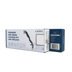 GEMBIRD BIURKOWE REGULOWANE RAMIĘ/UCHWYT NA MONITOR Z PORTAMI USB (REGULOWANE), OD 17" DO 32", OBCIĄŻENIE DO 9KG