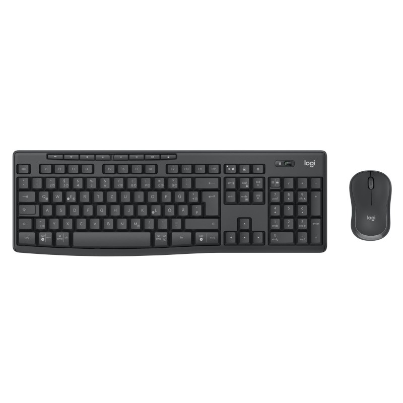 Logitech 920-012065 klawiatura Dołączona myszka Biuro RF Wireless + Bluetooth QWERTZ Niemiecki Grafitowy Logitech 920-012065 klawiatura Dołączona myszka Biuro RF Wireless + Bluetooth QWERTZ Niemiecki Grafitowy