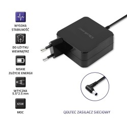 Zasilacz sieciowy Qoltec 51745 do notebooka Asus (19 V 3,42 A 65W 5.5 mm x 2.5 mm)
