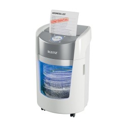 Niszczarka Leitz IQ OptiMax Small Office 350, 22l, P5, 8 kartek, Automatyczny Start/Stop, Funkcja cofania, Obrotowy pojemnik -