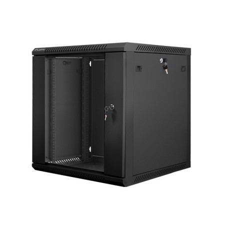 Lanberg szafa instalacyjna wisząca 19'' 12U 600x600mm czarna (drzwi szklane)