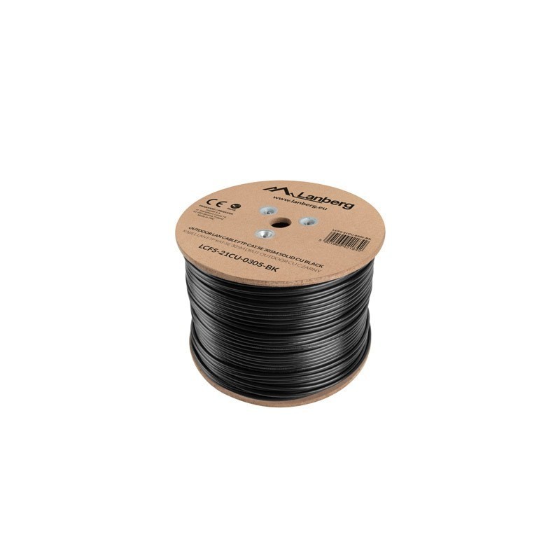 Lanberg LCF5-21CU-0305-BK kabel sieciowy 305 m Cat5e F/UTP (FTP) Czarny Lanberg LCF5-21CU-0305-BK kabel sieciowy 305 m Cat5e F/UTP (FTP) Czarny