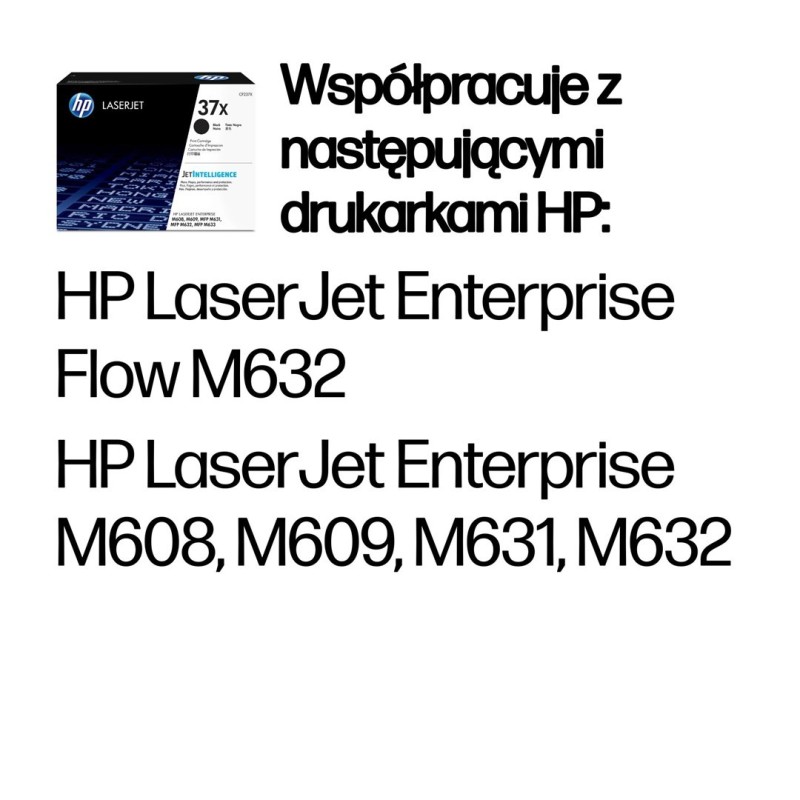 HP 37X oryginalny wkład z czarnym tonerem LaserJet XL HP 37X oryginalny wkład z czarnym tonerem LaserJet XL