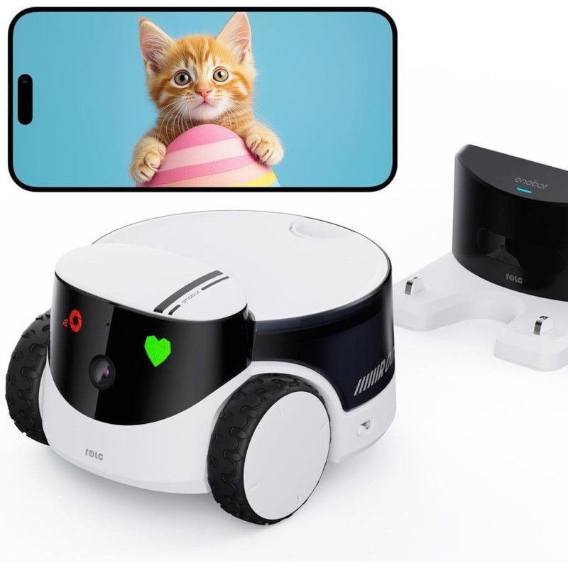Enabot Family Robot ROLA PetPal WH287304 5MP, Micro SD 256GB (robot dla zwierząt: kamera dozownik karmy) Enabot Family Robot ROLA PetPal WH287304 5MP, Micro SD 256GB (robot dla zwierząt: kamera dozownik karmy)