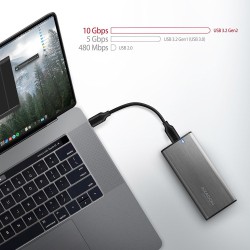 AXAGON EEM2-SG2 RAW BOX Etui zewnętrzne na dyski SSD M.2 USB-C 3.2 Gen 2 - srebrny