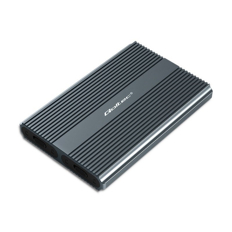 Qoltec Obudowa | kieszeń na dysk M.2 SSD | SATA | NVMe | USB-C | DUAL 2 x 2TB