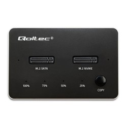 QOLTEC STACJA DOKUJĄCA DYSKÓW SSD M.2 | NVME | SATA | USB-C | DUAL 2 X 2TB