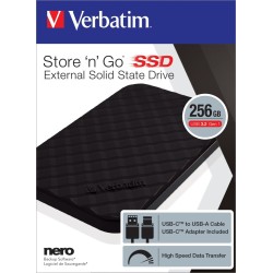 VERBATIM DYSK ZEWNĘTRZNY SSD 2.5" STORE N GO 256GB USB-C 3.2 53249