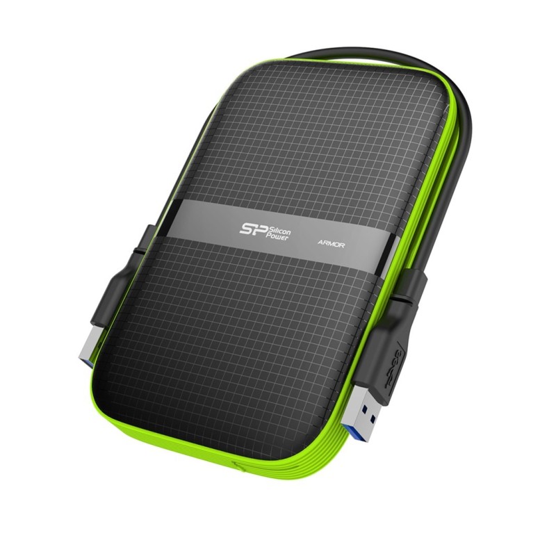 Dysk zewnętrzny HDD Silicon Power Armor A60 (2TB 2.5" USB 3.2 5400 obr/min Green-Black SP020TBPHDA60S3K)