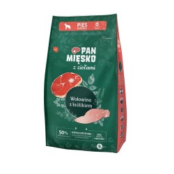 PAN MIĘSKO Wołowina z królikiem (dorosły) chrupki M - Karma sucha dla psa - 9kg