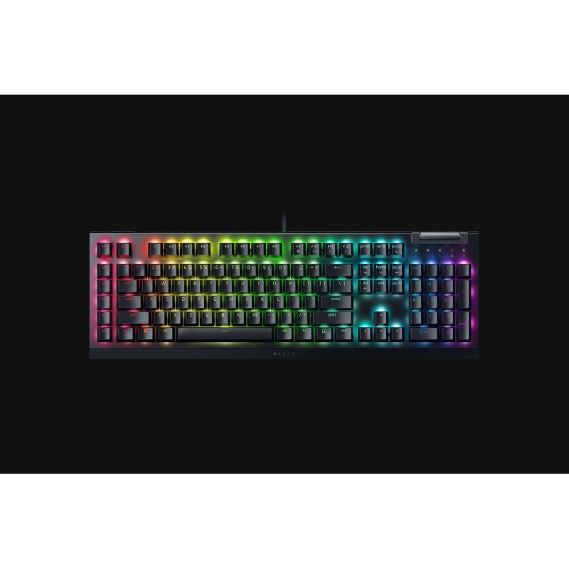 Mechaniczna klawiatura do gier Razer BlackWidow V4 X, żółty przełącznik, układ amerykański, przewodowy, czarny Razer