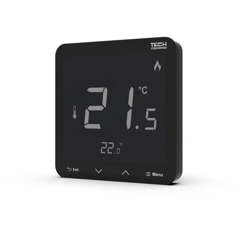 Tech R-8-S PLUS bezprzewodowy regulator z higrometrem czarny