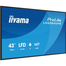 Płaski ekran iiyama LH4364UHS-B1AG 43 cale LCD UHD - 109,2 cm