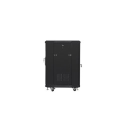 Szafa rack Lanberg FF01-6615-12B (15U 19'' 848mm / 600mm / 600 mm stojąca Szklane 800 kg kolor czarny)