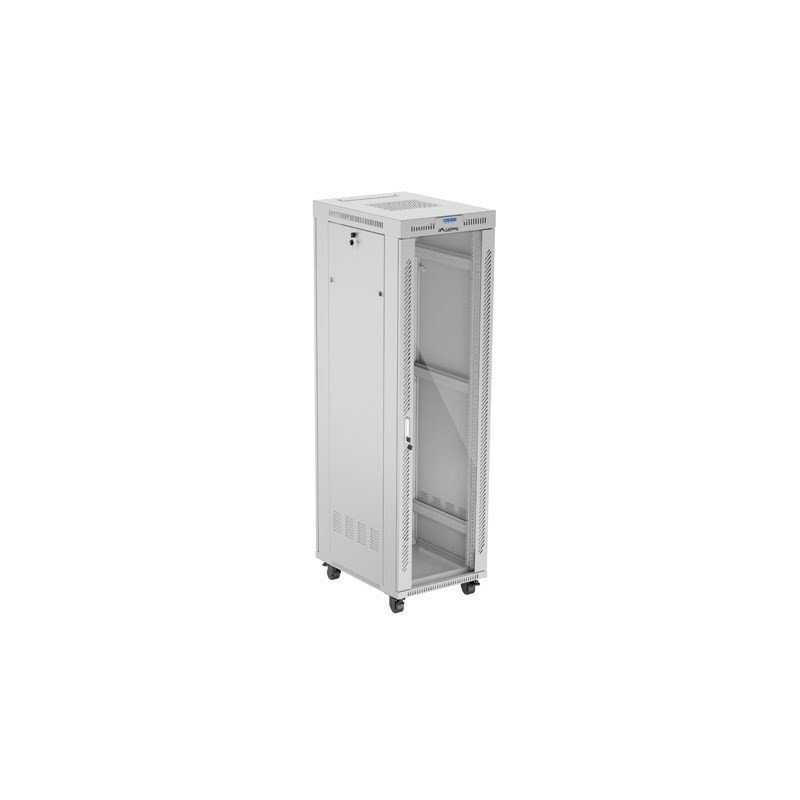 LANBERG SZAFA STOJĄCA RACK 19" 42U 600X800 SZARA DRZWI SZKLANE LCD V2 (FLAT PACK)