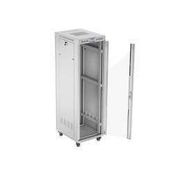 LANBERG SZAFA STOJĄCA RACK 19" 42U 600X800 SZARA DRZWI SZKLANE LCD V2 (FLAT PACK)