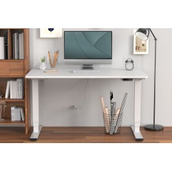 Stelaż biurka elektrycznego z regulacją wysokości, silnik dwustopniowy, biały