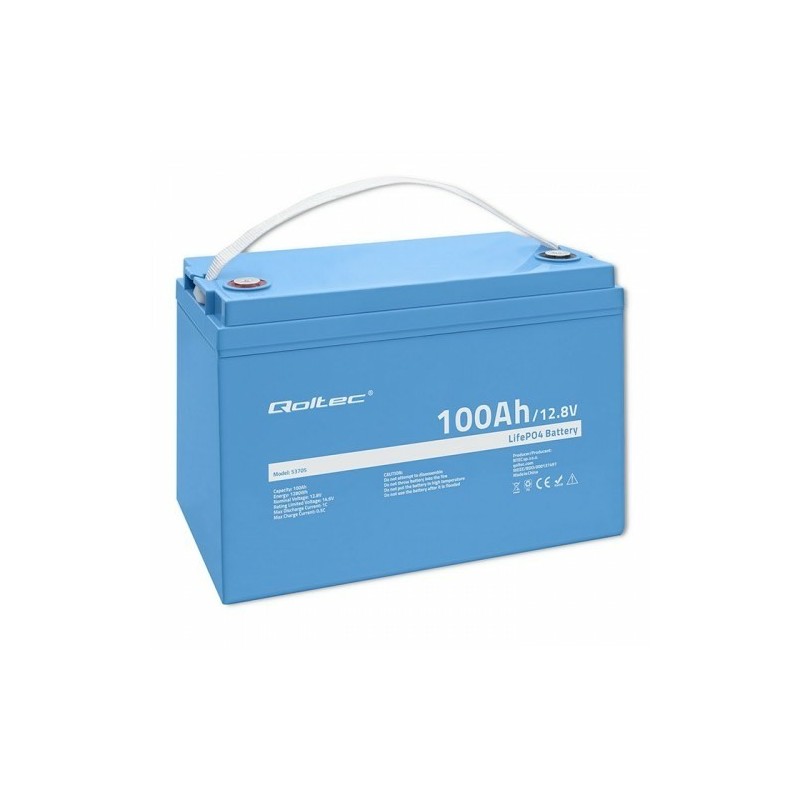Qoltec 53705 akumulator samochodowy Litowo-żelazowo-fosforanowy (LiFePO4) 100 Ah 12,8 V 100 A Samochód Qoltec 53705 akumulator samochodowy Litowo-żelazowo-fosforanowy (LiFePO4) 100 Ah 12,8 V 100 A Samochód