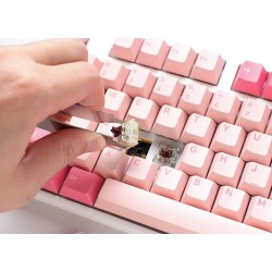 Ducky One 3 TKL Gossamer Pink klawiatura Gaming USB US English Różowy, Biały