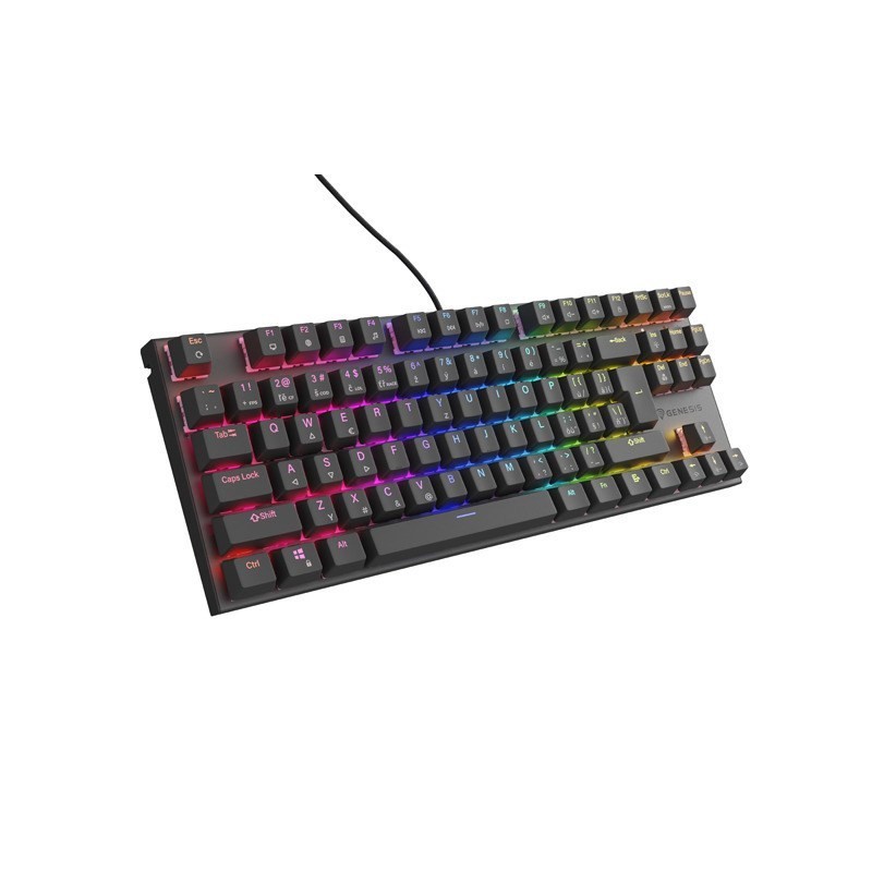 KLAWIATURA DLA GRACZY GENESIS THOR 303 TKL CZ/SK PODŚWIETLENIE RGB MECHANICZNA SILENT SWITCH CZARNA