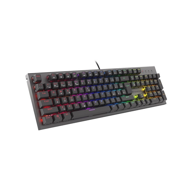 KLAWIATURA DLA GRACZY GENESIS THOR 303 CZ/SK PODŚWIETLENIE RGB MECHANICZNA RED CZARNA SWITCH HOT SWA