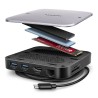AXAGON HMC-UFO USB-C Hub, M.2 SATA/NVMe, 1 Gbit/s Ethernet, 384 kHz Audio - schwarz/silber