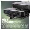 AXAGON HMC-UFO USB-C Hub, M.2 SATA/NVMe, 1 Gbit/s Ethernet, 384 kHz Audio - schwarz/silber