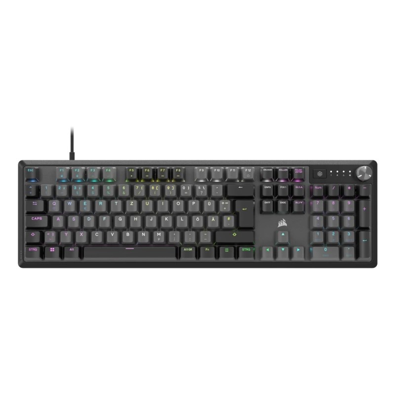 Corsair K70 CORE RGB klawiatura Gaming USB QWERTY Niemiecki Szary