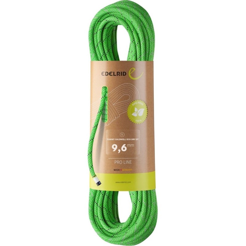 Lina tommy caldwell eco dry dt 9,6mm 60m-neon green EDELRID